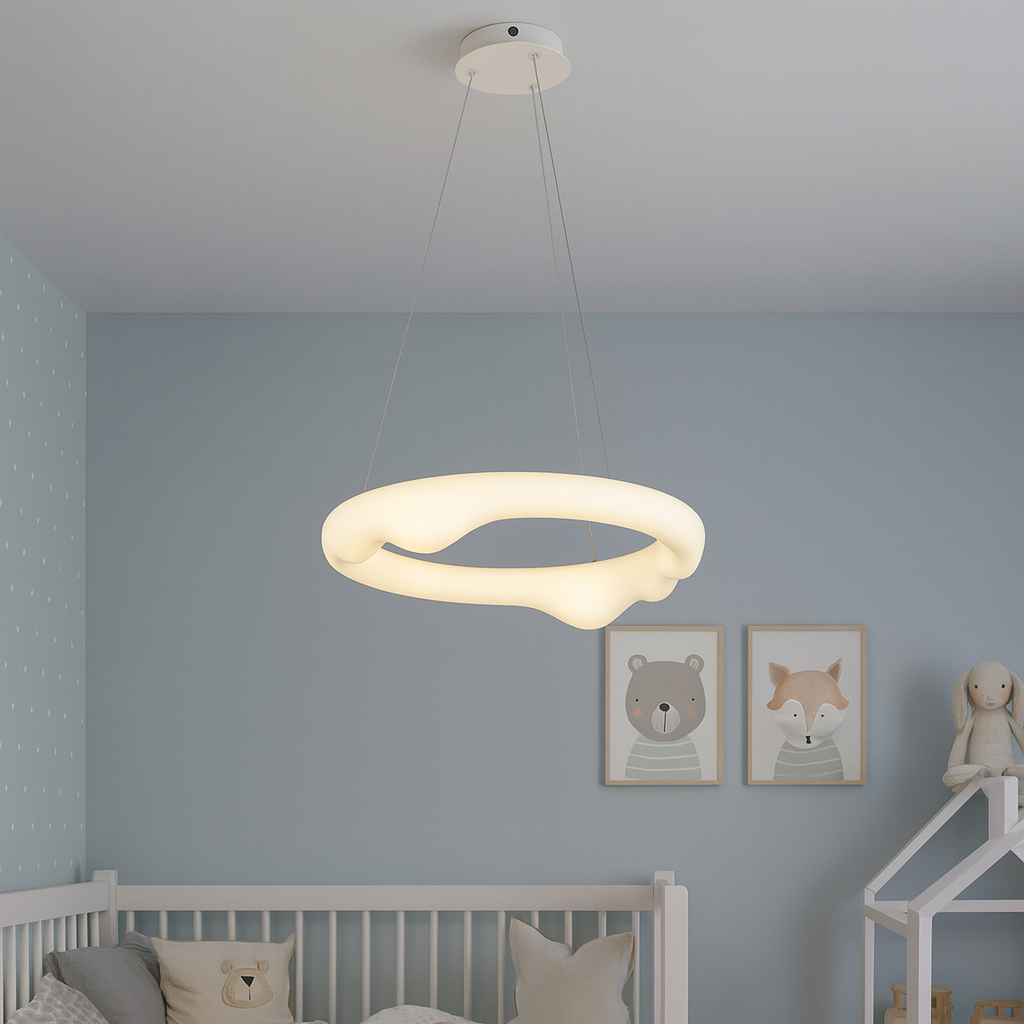 Люстра біла підвісна світлодіодна з пультом  D-50 cm Led 64W White Dribble 250831-100005786