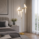 Торшер золотий з трьома пташками H-165 cm Led 18W Gold+White Pirch 260658-100008264