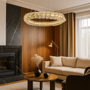 Люстра підвісна золота з скляним фігурним плафоном D-60 cm/D-80 cm  Led Crystal Gold 251188-100006580