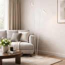 Торшер білий з двома плафонами H-216 cm GU10x2 White + Gold Mustache 260110-100007073