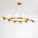 Люстра золота підвісна видовжена L-102 cm G9x10 Gold + White Bubbles Long 260135-100007307