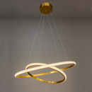 Люстра золота підвісна з двома кільцями 60 cm+40 cm Led 100W Gold Crystal circles 251188-100006696