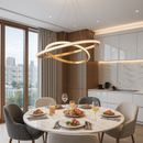 Люстра золота підвісна з двома кільцями 60 cm+40 cm Led 100W Gold Crystal circles 251188-100006696