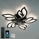 Люстра стельова чорно-біла з вентилятором та пультом D-68 cm Led 85W Black + White Rounda 260775-100008481