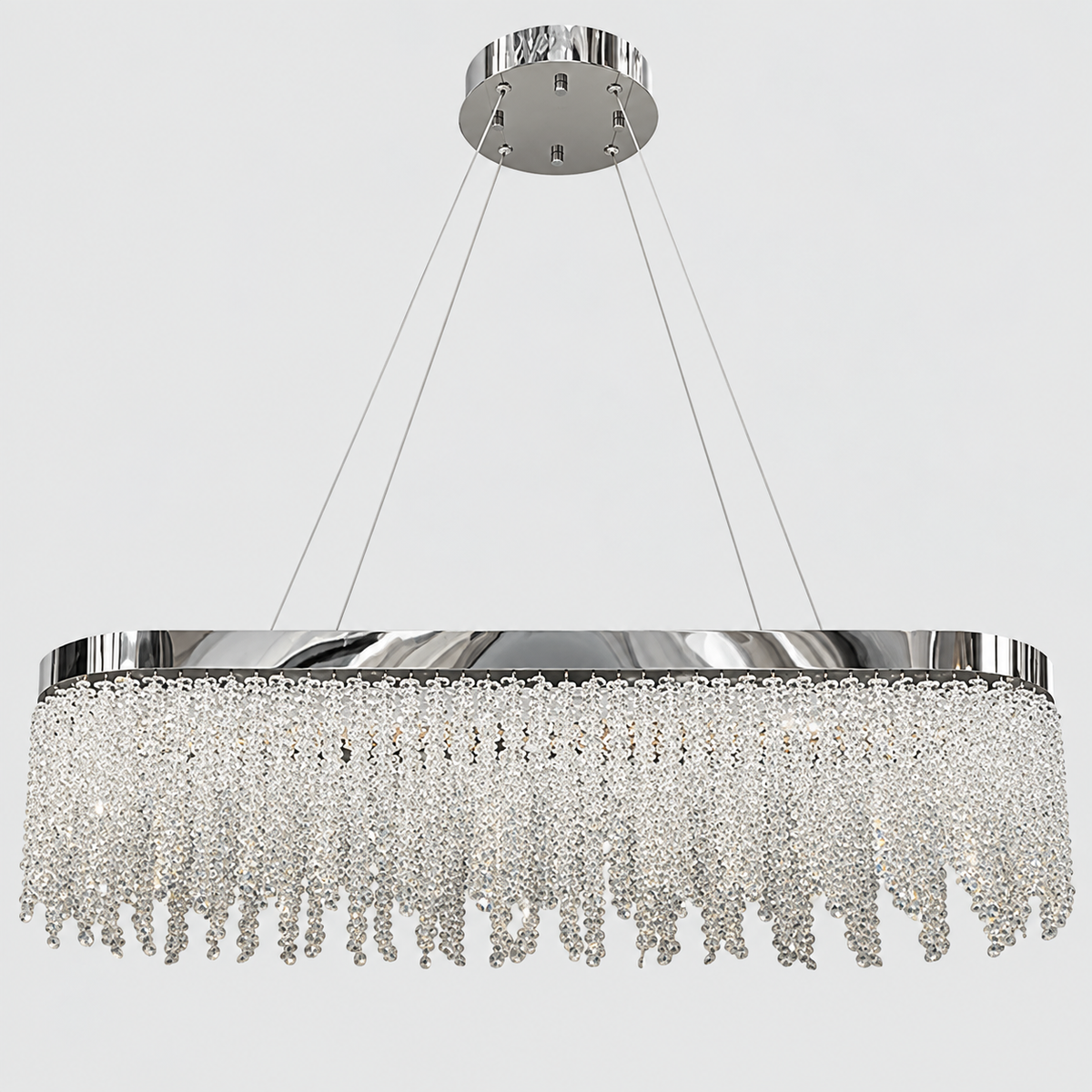 Люстра видовжена хром з фігурним плафоном L - 99 cm Led 100W Chrome Tree 260935-100009014