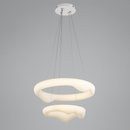 Люстра біла підвісна світлодіодна з пультом D-50+33 cm Led 80W White Two Dribble 250831-100005787