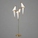 Торшер золотий з трьома пташками H-165 cm Led 18W Gold+White Pirch 260658-100008264