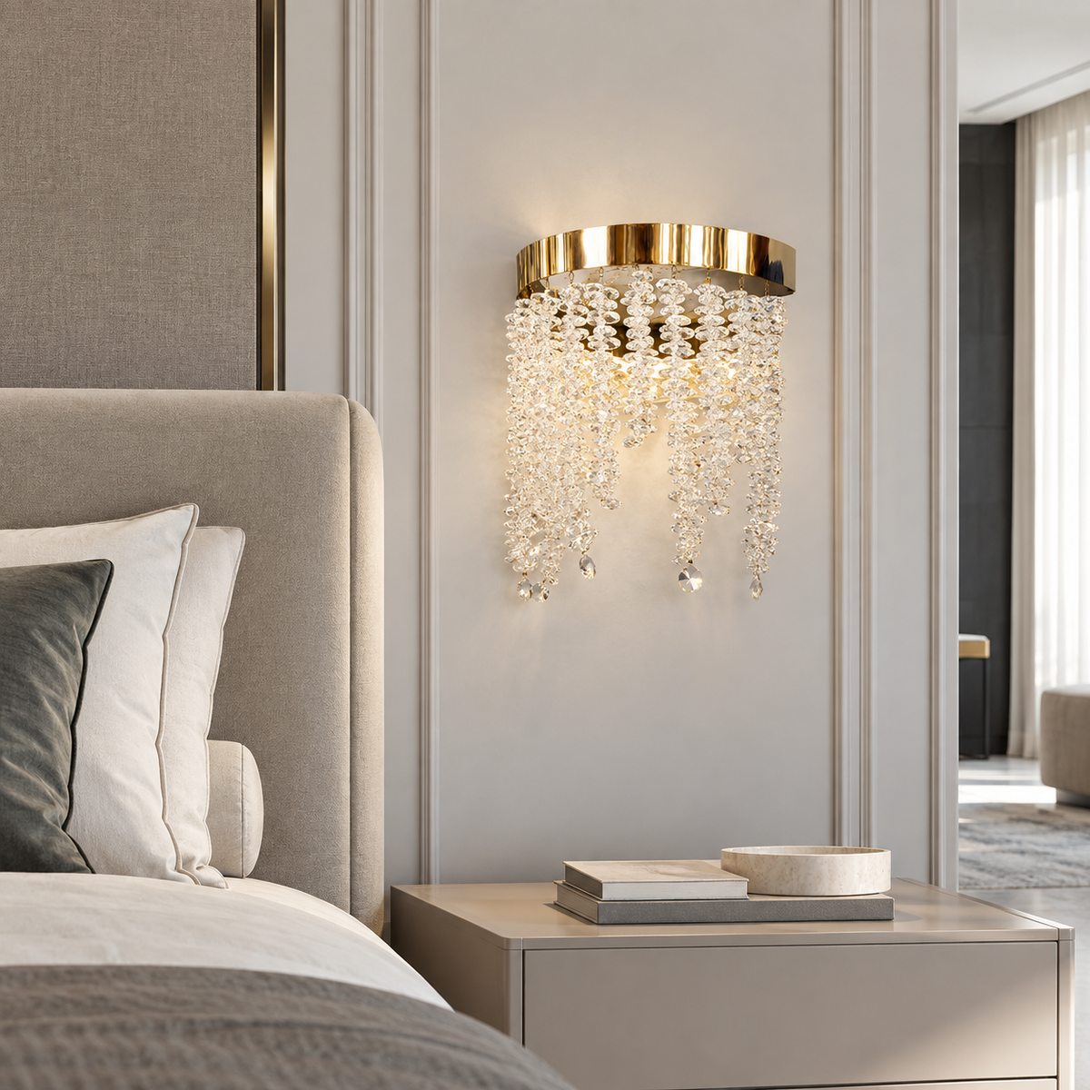 Настінний світильник золотий з кришталевим плафоном H -24 cm Led 23W Gold + Transparent Tree 260935-100009017