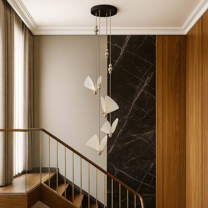 Люстра підвісна хромована з 4 метеликами Butterflies Chrome D-28 cm Led 24W 251158-100006492