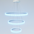 Люстра біла кільцева потрійна з рель'єфним плафоном D-80+60+40 cm Led 105W White Simple Ice 251235-100006812