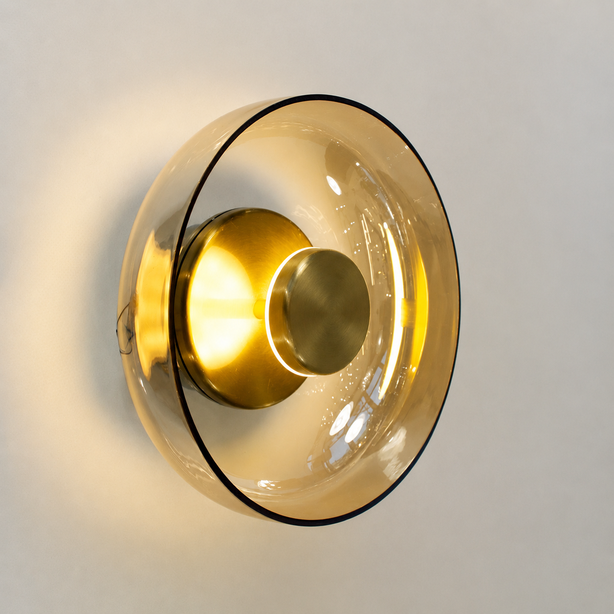 Світильник настінний декоративний з бурштиновим плафоном L - 23 cm Led 4W Amber Jellyfish 260666-100008068