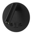 Настінний світильник чорний з вимикачем та USB-порти D-14.5 cm Led 8W 3000K Black Circle 251274-100006987