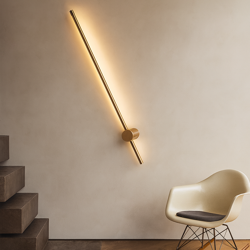 Світильники настінні золоті H-60cm / 90 cm / 125 cm Led 7W / 9W / 12W Gold 4000K Pipe Line 251036-100006397