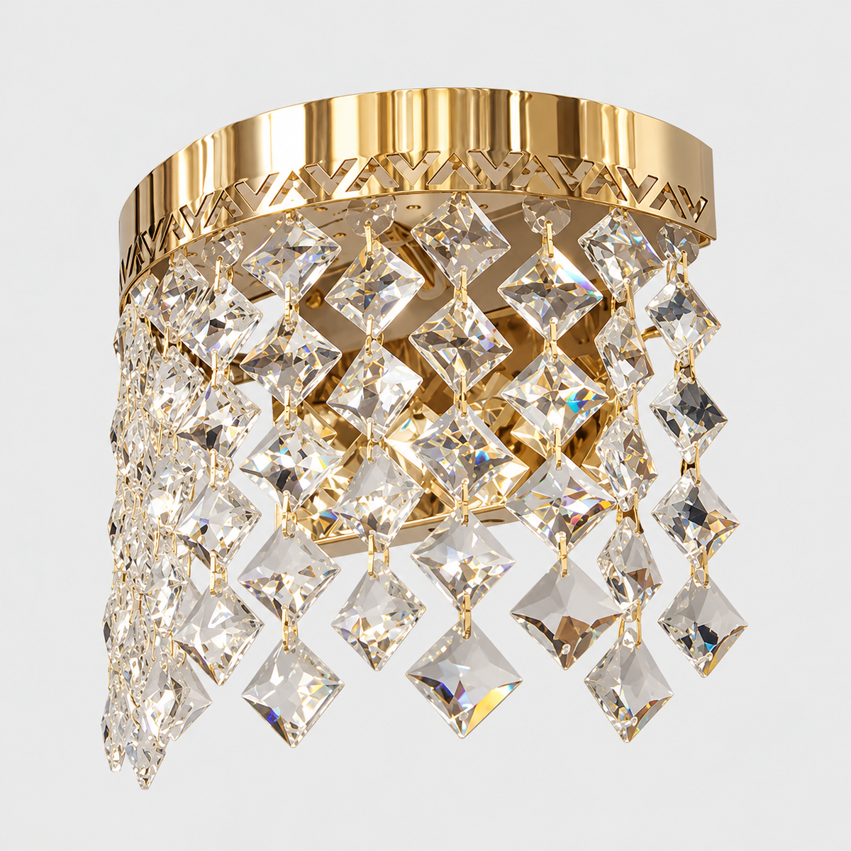 Настінний світильник золотий з кришталевим плафоном H -18,5 cm Led 23W Gold Crystal Rombs 260935-100009023