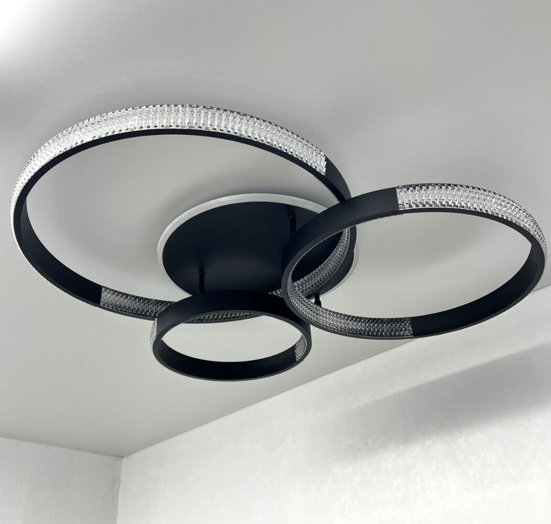 Стельова люстра чорна з пультом L-80 cm H-11.5 cm Led 100W 3000-6000K Black Arka lamp 251174-100006640