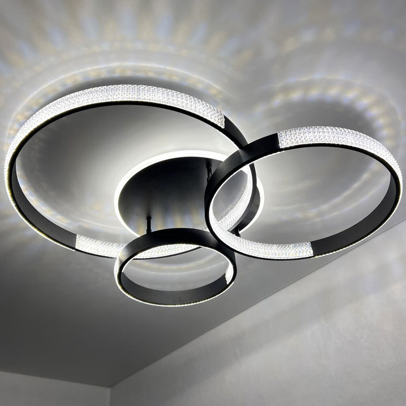 Стельова люстра чорна з пультом L-80 cm H-11.5 cm Led 100W 3000-6000K Black Arka lamp 251174-100006640