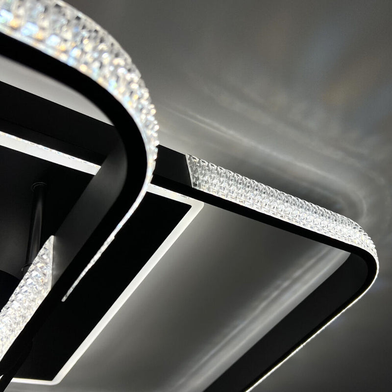 Стельова люстра чорна з пультом L-76 cm H-16 cm Led 130W 3000-6000K Black Arka lamp 251174-100006639