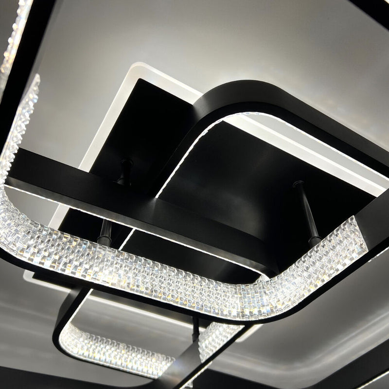 Стельова люстра чорна з пультом L-76 cm H-16 cm Led 130W 3000-6000K Black Arka lamp 251174-100006639