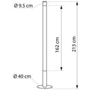 Торшер чорний H-213 cm Led 23W 6000K Black+White Line 260944-100008776