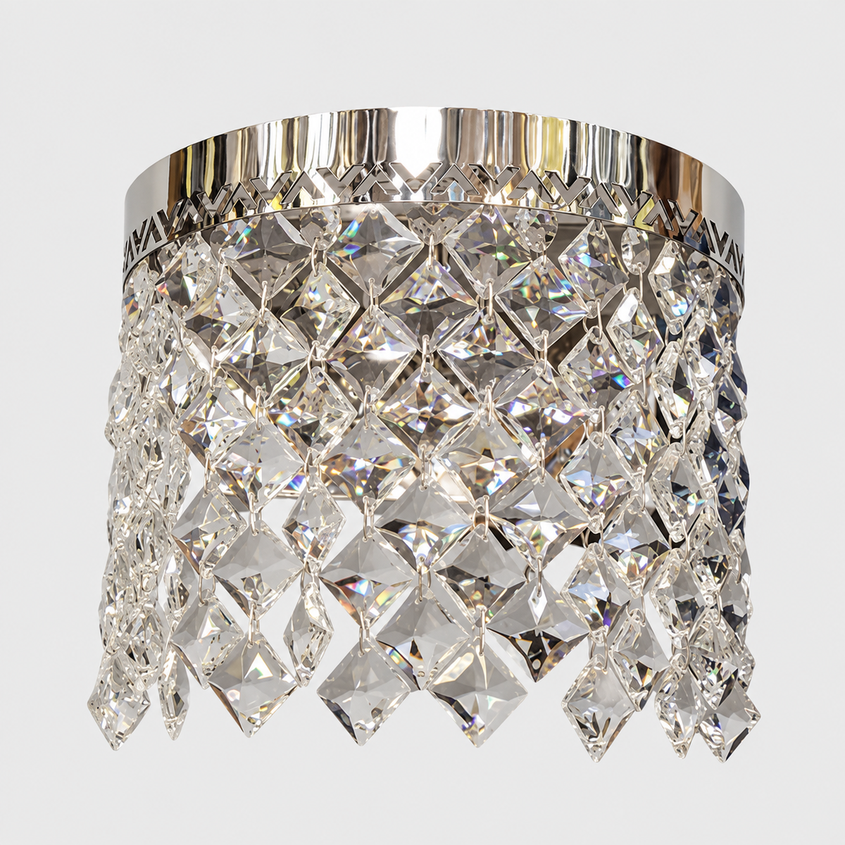 Настінний світильник срібний з кришталевим плафоном H - 18,5 cm Led 23W Chrome Crystal Rombs 260935-100009024
