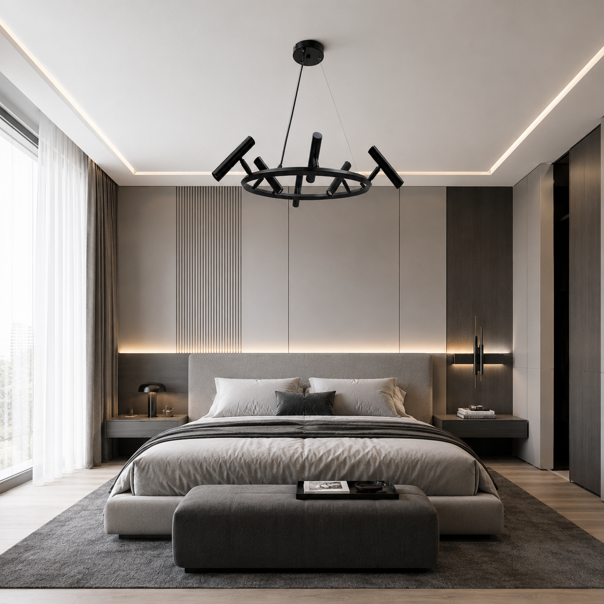 Люстра чорна підвісна D-78 cm Led 40W 4000K Black Pointer 260735-100008499