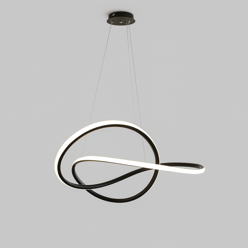 Люстра чорна підвісна D-50 cm Led 60W Black Double Knot 251188-100006718