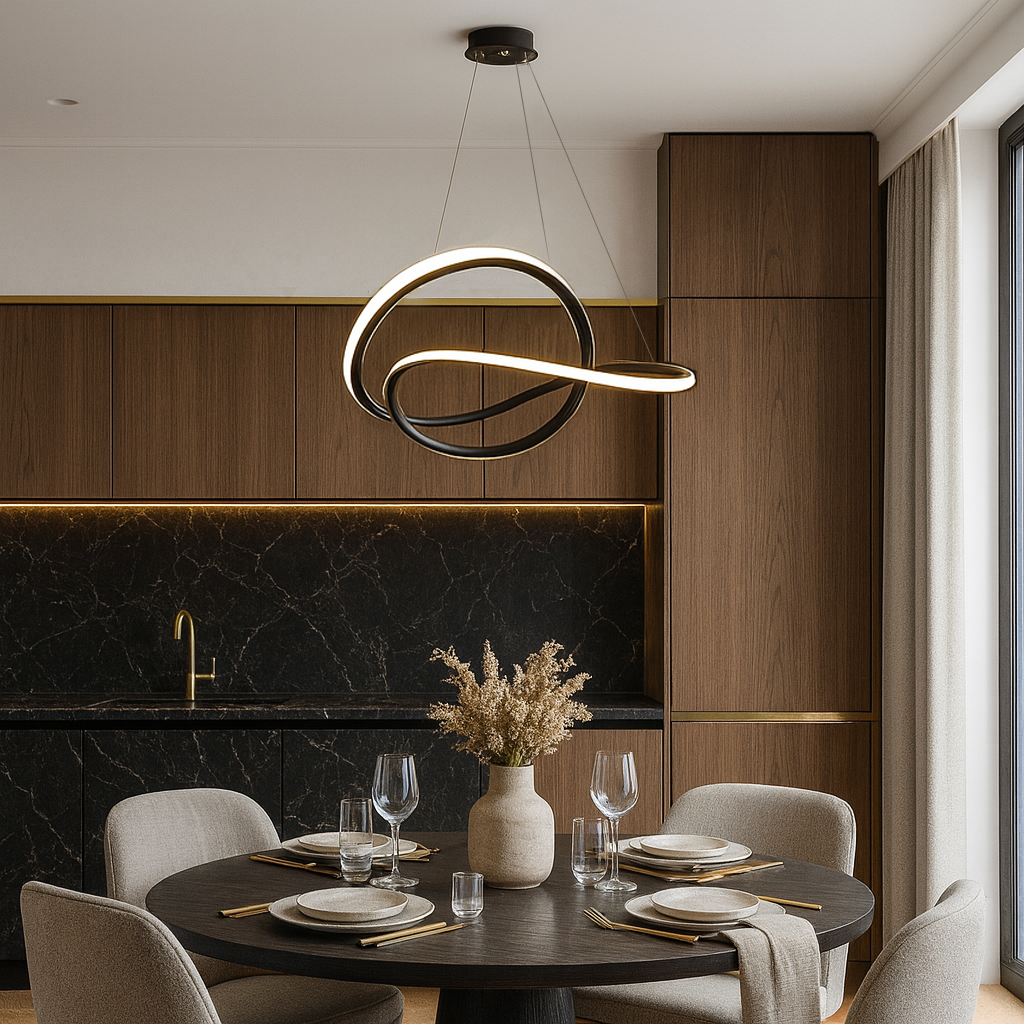 Люстра чорна підвісна D-50 cm Led 60W Black Double Knot 251188-100006718