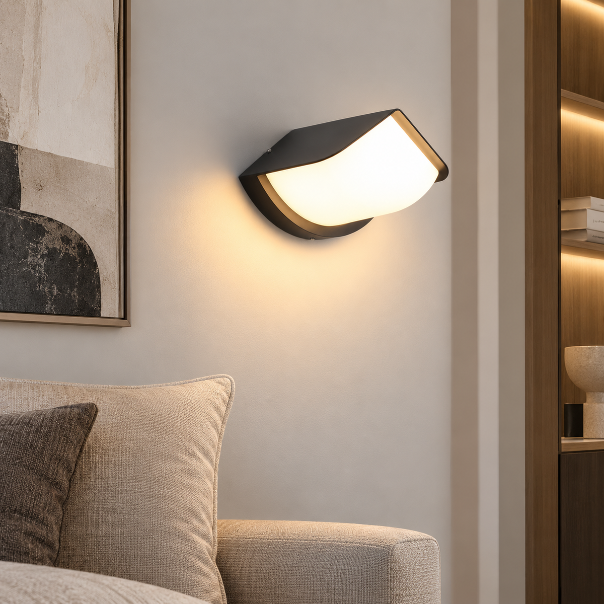 Світильник чорний настінний з білим розсіювачем H - 12 cm Led 10W 4000К IP65 Black + White Angle 260936-100008983