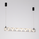 Люстра чорна підвісна видовжена з прозорим плафоном L-100 cm Led 40W Black Spiral tube 250931-100006130
