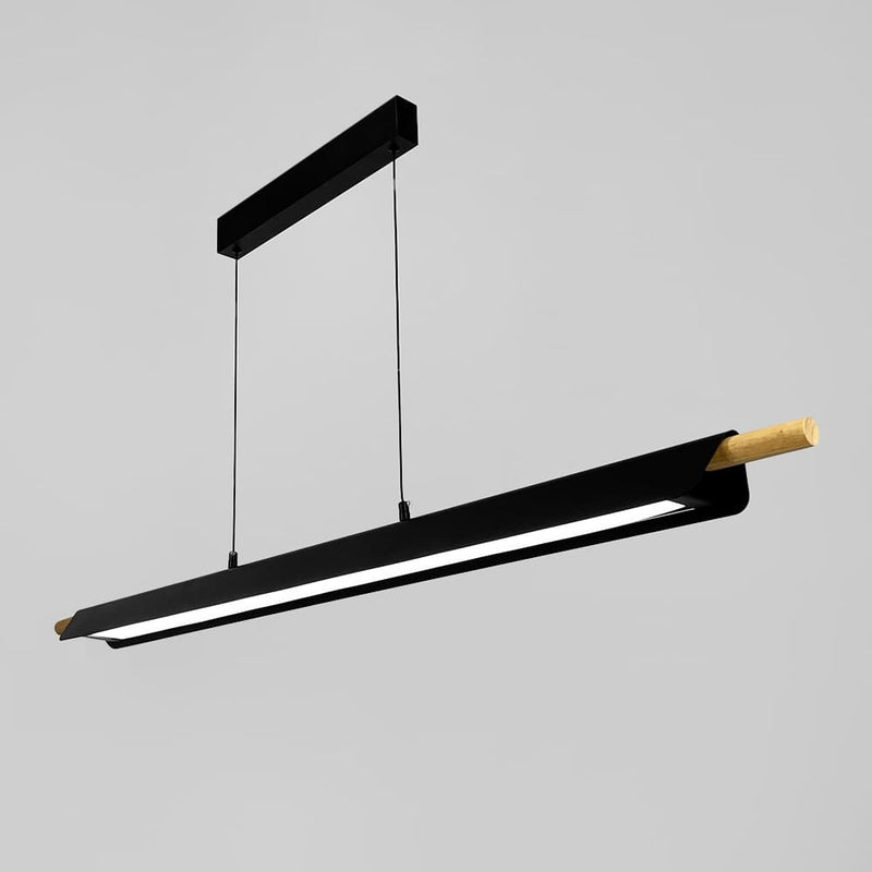 Підвісна люстра чорна з деревом L-118 cm Led 40W 4000K Black Wood 250918-100002074
