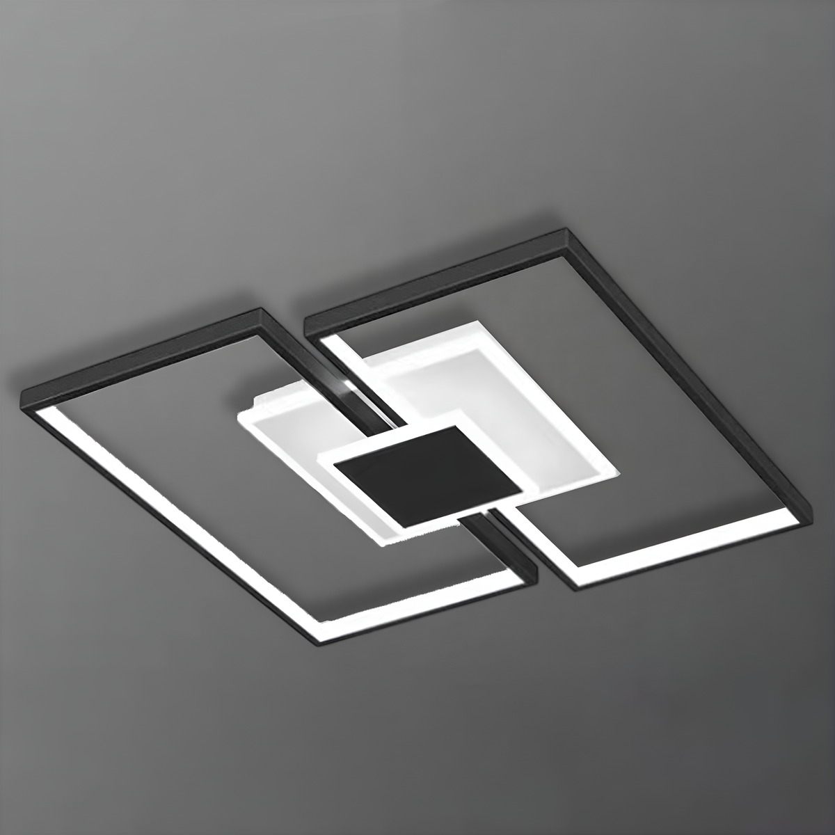 Стельовий світлодіодний світильник з пультом Geometry White + Black 74W LED 250431-100004652