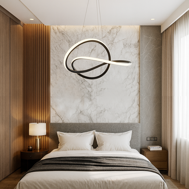 Люстра чорна підвісна D-50 cm Led 60W Black Double Knot 251188-100006718