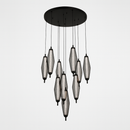 Люстра чорна з декоративними підвісами Led 45W Black Pendant elipse 250931-100006133
