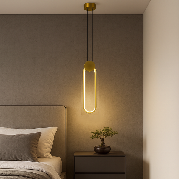 Підвісний золотий світлодіодний світильник H-38 cm Led 12W Gold Clip 250818-100005719