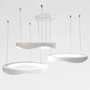 Люстра підвісна біла з пультом та димуванням D-42+52+62 cm Led 200W Wavy ring White 260335-100007671