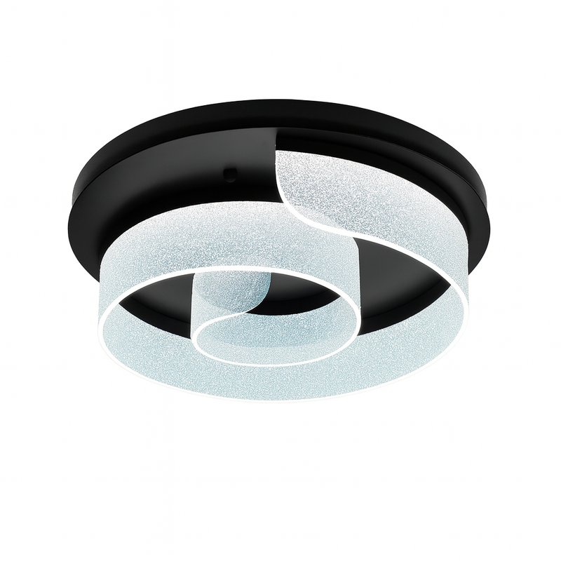 Люстра чорна стельова з прозорим плафоном з блискітками D - 50,5 cm Led 48W Black Sparkle Curl 251035-100006251