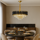 Люстра золота з плафоном з чорного та прозорого скла D-40 cm / D-50 cm / D-60 cm E14x5 / 6 / 9 ламп Black Crown 251188-100006717