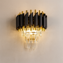 Настінний світильник з плафоном з чорного та прозорого скла L-26 cm E14x2 Black Crown 251188-100006720