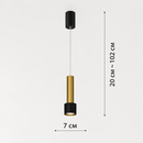 Підвісний світильник чорно - золотий H - 102 cm Led 15W 3000K Gold + Black Tubie A 260866-100008520