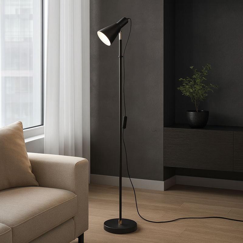Торшер чорний H-132 cm E14 Black Ray floor lamp 251036-100006398