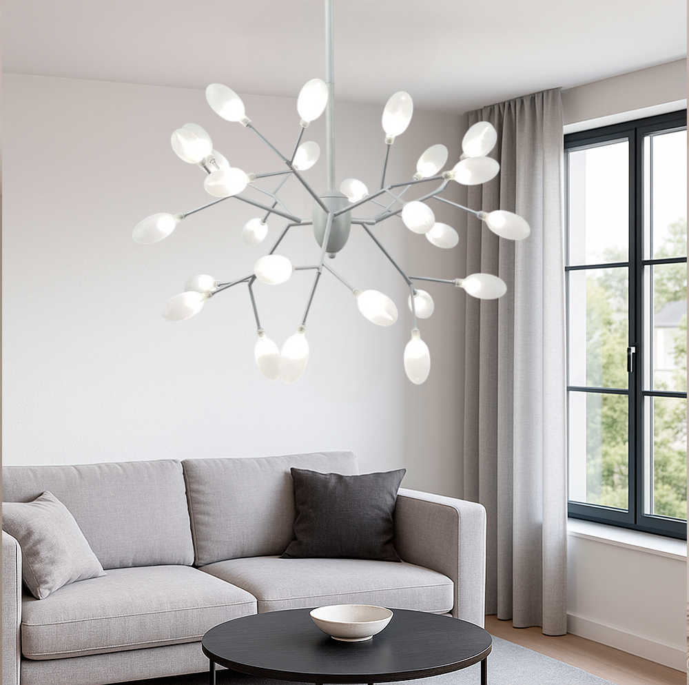 Люстра біла L-70 cm матові лепестки G4х27 White Tree 250618-100005243