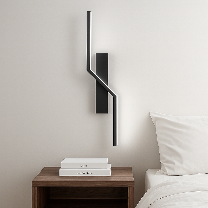 Бра чорне світлодіодне Left / Right H-60 cm/H-100 cm Led 13W/8W Black Double lines 230718-100002333