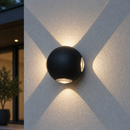 Настінний чорний вуличний світильник D-10 cm LED 12W 3000K Black Loona 230519-100001526