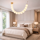 Люстра золота з білими матовими плафонами L-180 /210 /250 /280 /330 cm Led Gold+White Pearls 260118-100007019