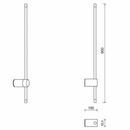 Настінний білий світильник H-60 cm / 90 cm / 125 cm Led 7W / 9W / 12W 4000К White Pipe Line 260836-100008724