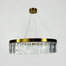 Підвісна люстра золота подвійна D-60 cm / D-80 cm Led 43W 4000K Gold+Clear Crystal 250918-100005928