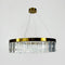 Підвісна люстра золота подвійна D-60 cm / D-80 cm Led 43W 4000K Gold+Clear Crystal 250918-100005928