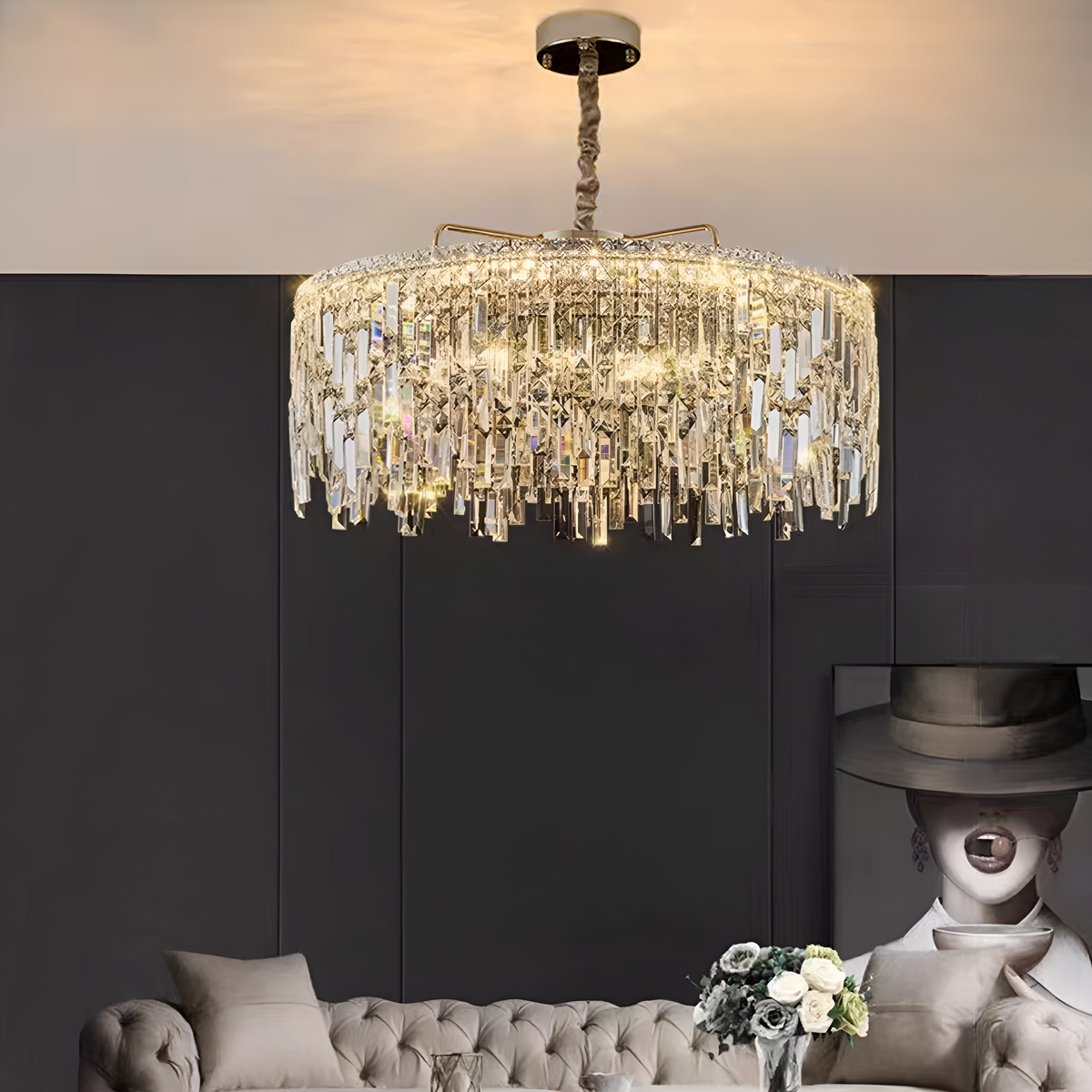 Люстра Crystal D-60cm / 80cm Е14 Gold 250488-100004531