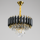Люстра золота з плафоном з чорного та прозорого скла D-40 cm / D-50 cm / D-60 cm E14x5 / 6 / 9 ламп Black Crown 251188-100006717