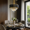 Люстра золота з плафоном з чорного та прозорого скла D-40 cm / D-50 cm / D-60 cm E14x5 / 6 / 9 ламп Black Crown 251188-100006717